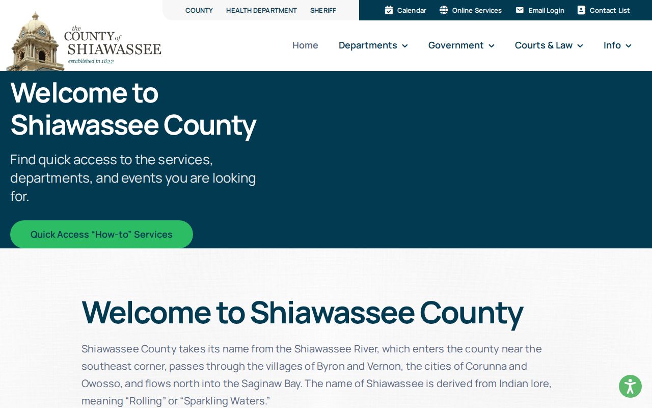 Shiawassee County criminal records department directory