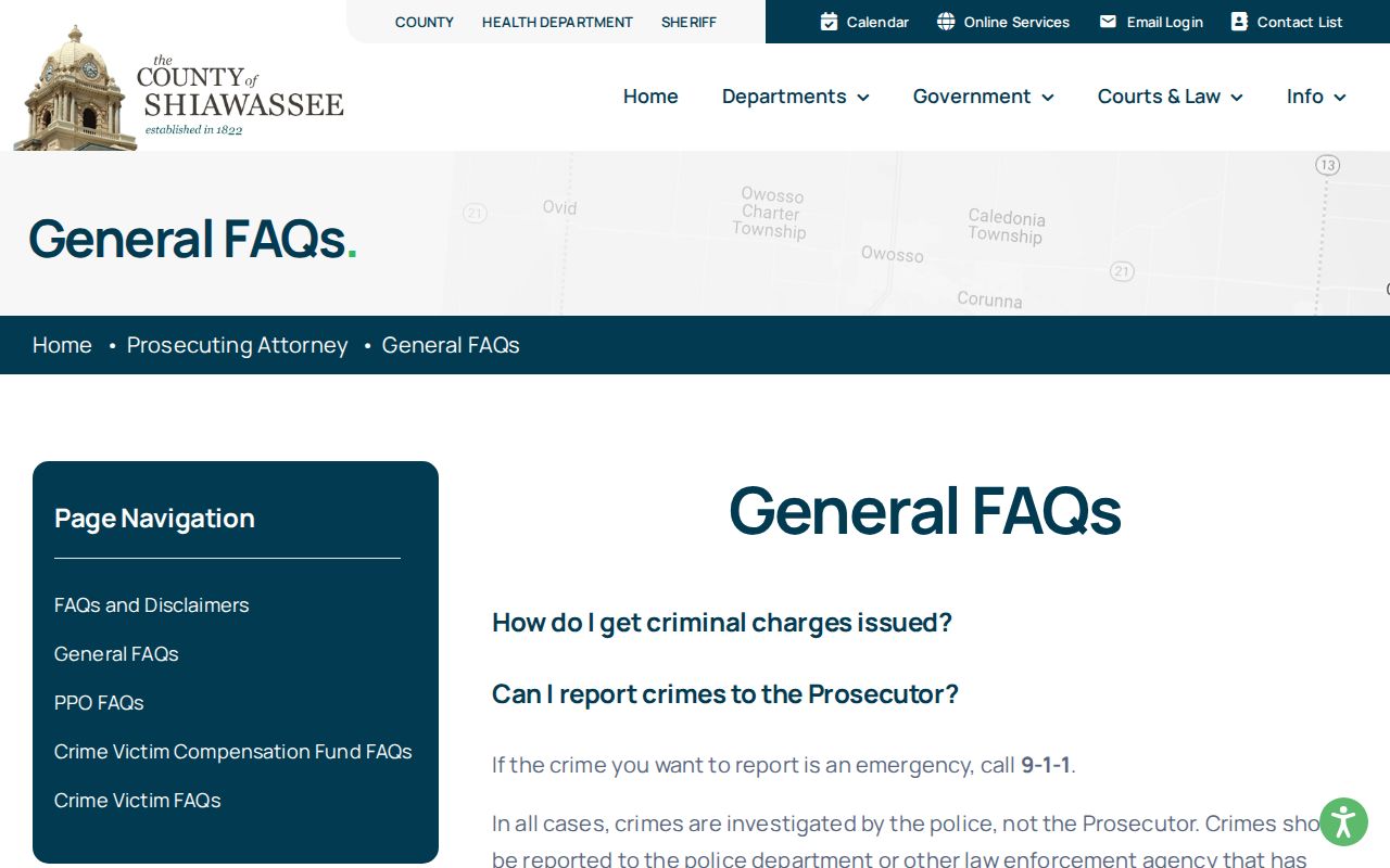 Shiawassee County post-arraignment arrest report guidance