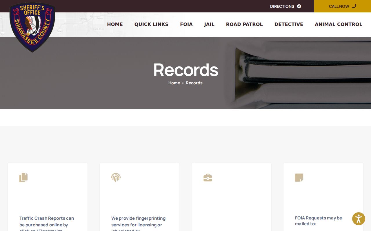 Shiawassee County Sheriff arrest records and FOIA channels